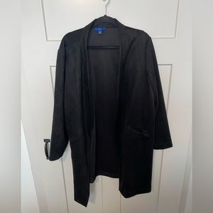 Suede Long Black Jacket. Size XXL.